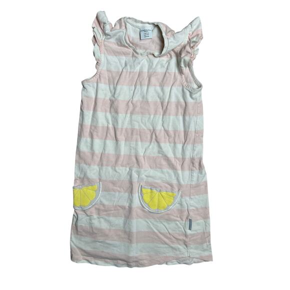 Polarn O. Pyret Other - Polarn O. Pyret 4-6 Yrs Girl Pink/White Dress With Lemon Pocket Detail